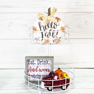Tiered tray AND fall truck decor bundle #f5